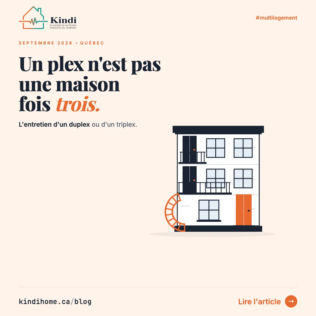 Carte Kindi sur l'entretien d'un duplex ou d'un triplex au Québec.