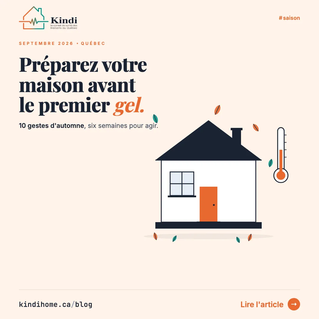 Carte Kindi sur la préparation de la maison à l'hiver québécois, checklist d'automne.