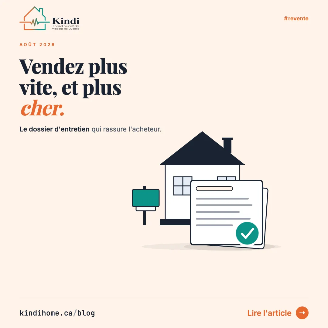 Carte Kindi sur la valorisation d'une maison à la revente grâce au carnet de santé.