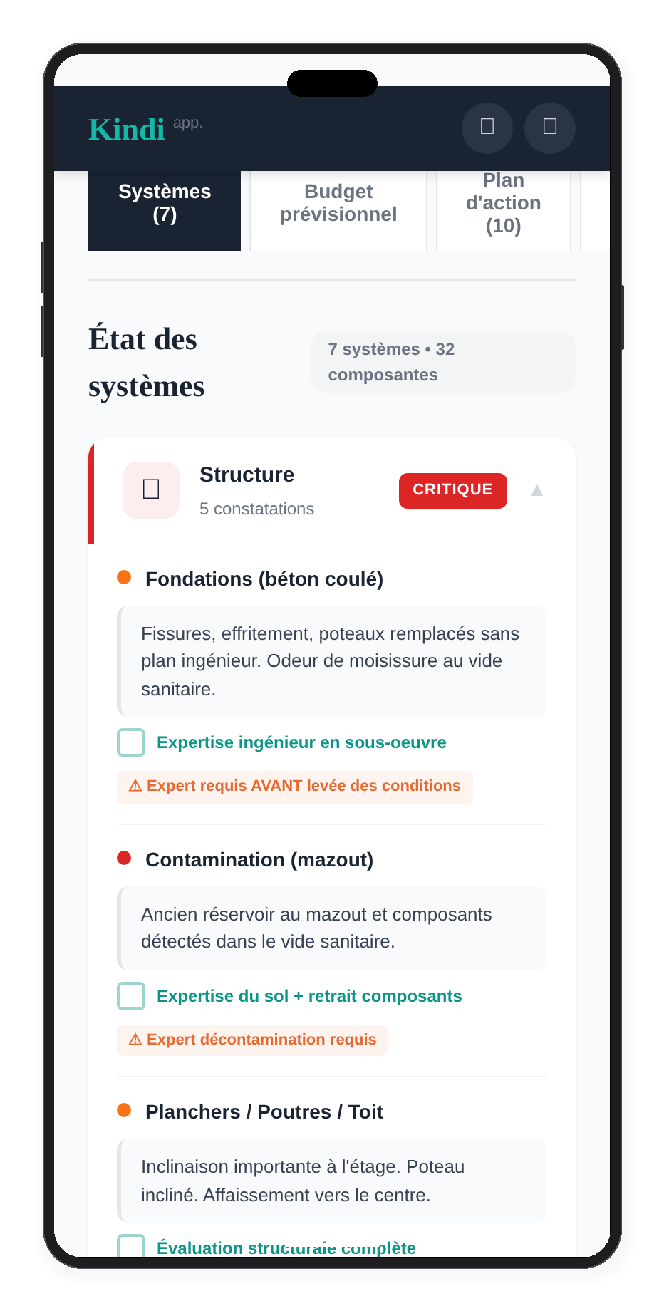 Kindi sur iPhone — Liste des systèmes mobile